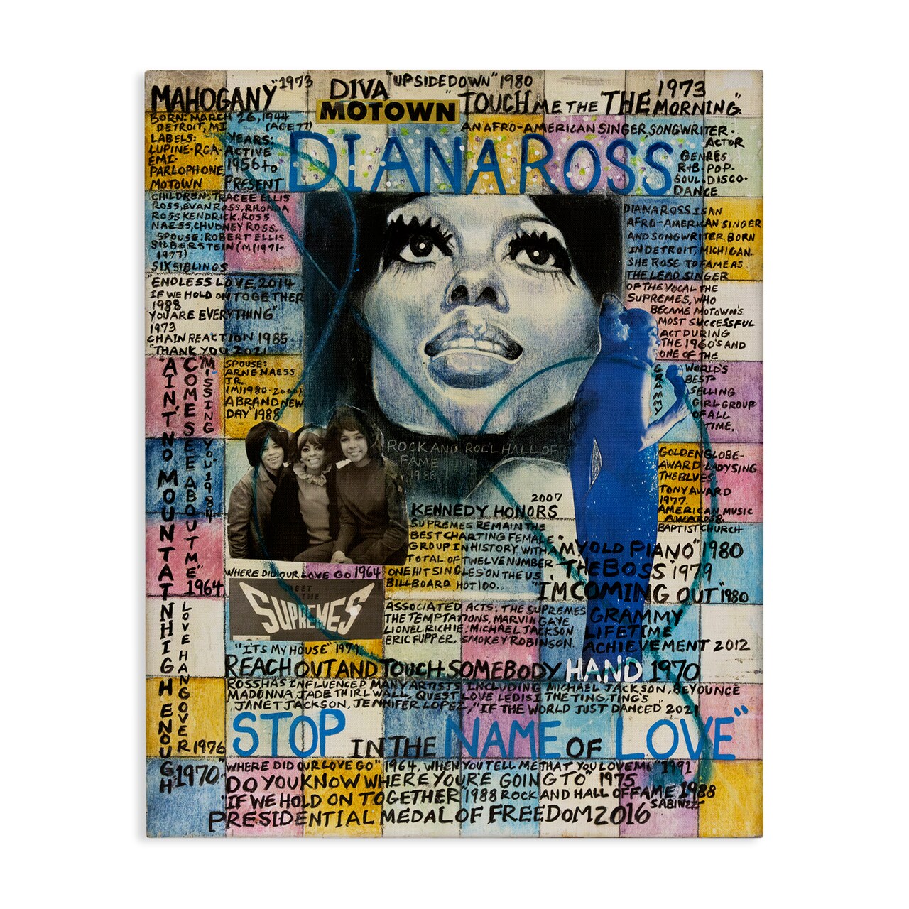 Stupell Industries Diana Ross Collage Canvas Wall Art Design by Sabin